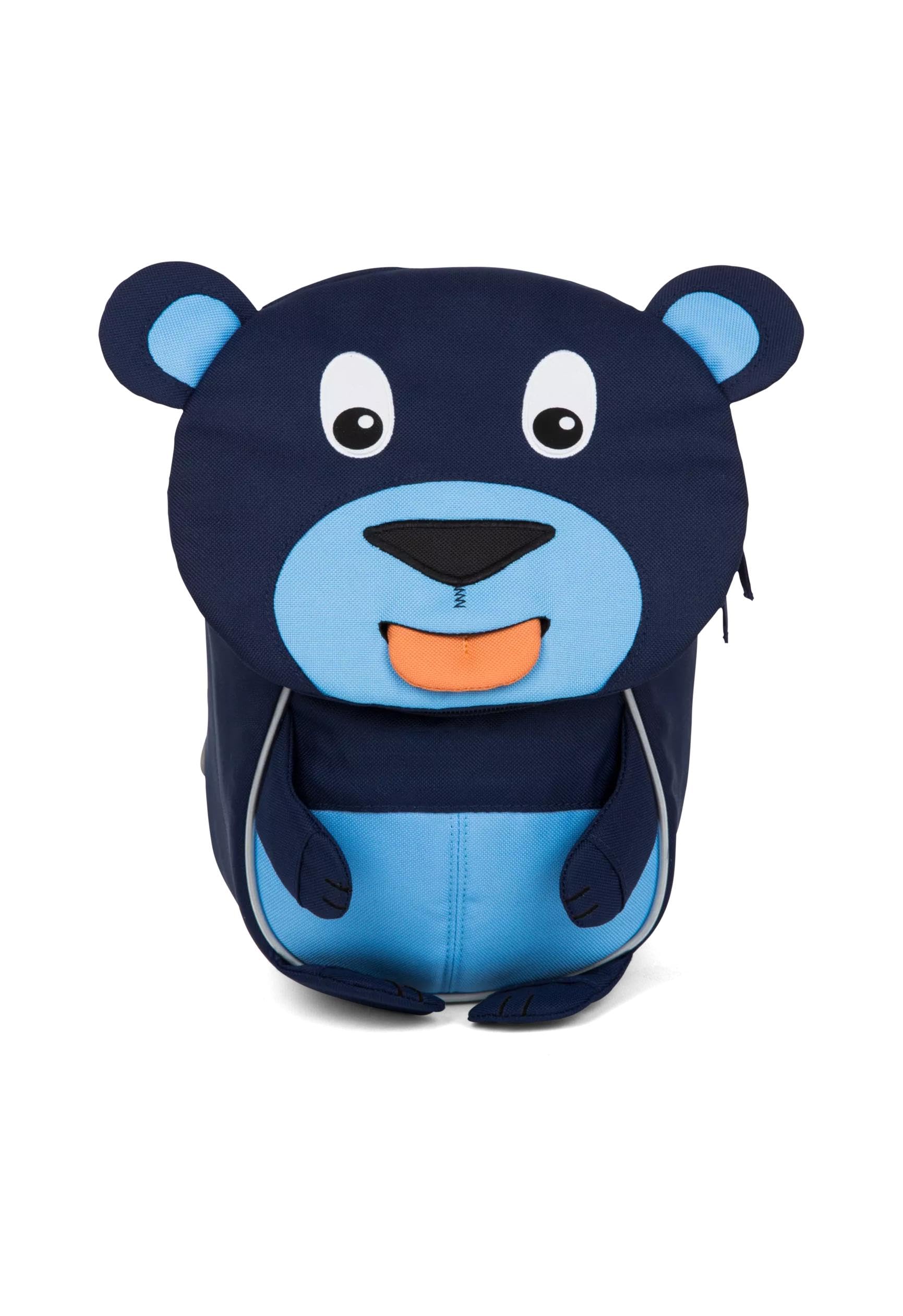 Affenzahn Kleiner Freund Kindergarten-Rucksack für 1-3 Jährige Ergonomisch Reflektierend Ziehzunge mit Namensschild Bär | Ergonomischer Kindergarten-Rucksack für Kinder von 1 bis 3 Jahren mit Reflektoren, Ziehzunge und Namensschild