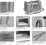 Henkelion Cat Carriers Dog Carrier Pet Carrier for Small Medium Cats Dogs Puppies up to 15 Lbs, TSA Airline Approved Small Dog Carrier Soft Sided, Collapsible Waterproof Travel Puppy Carrier - Grey