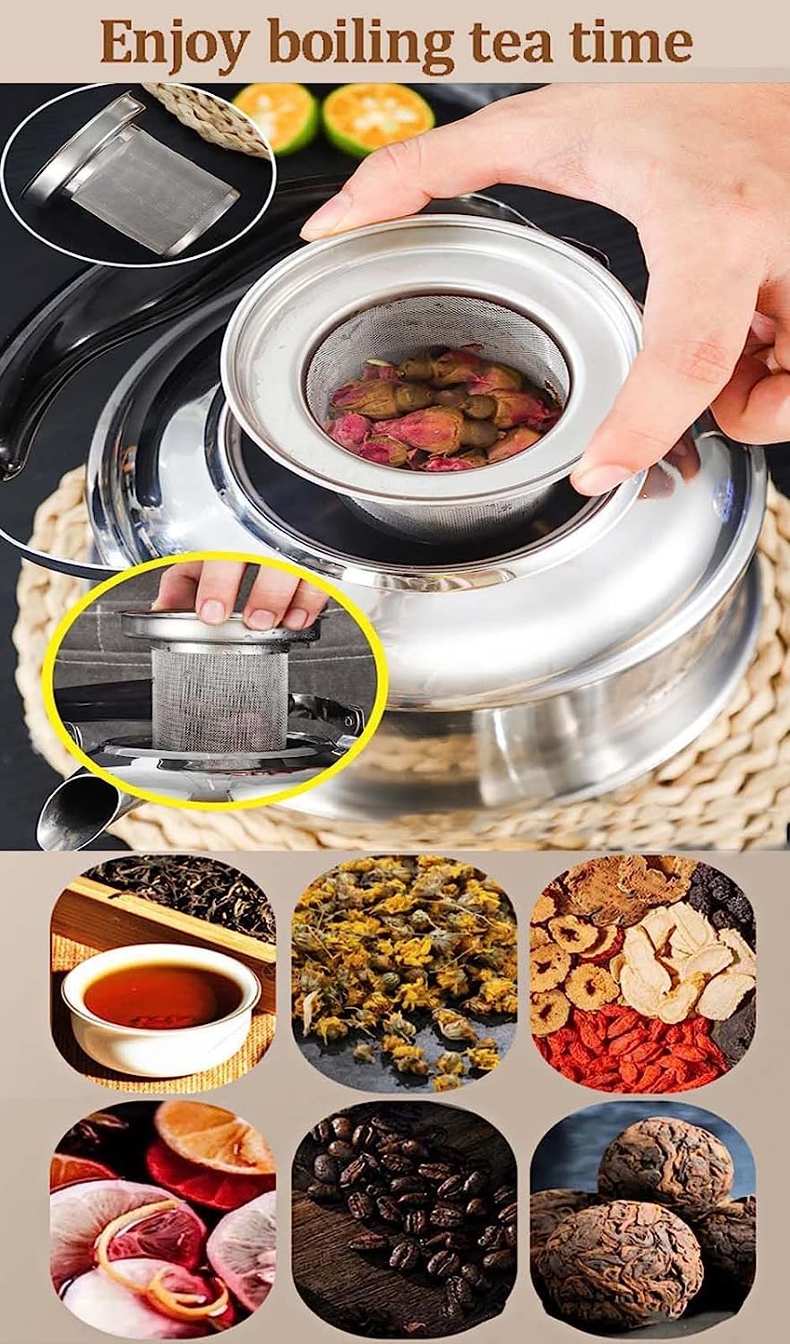 Czajnik z Gwizdkiem 304 Czajnik Ze Stali Nierdzewnej Czajnik Czajnik Uniwersalny Czajnik Czajnik Kuchenka Indukcyjna Kuchenka Gazowa Gwizdanie Czajnik Czajnik Kuchenek(1.5L)