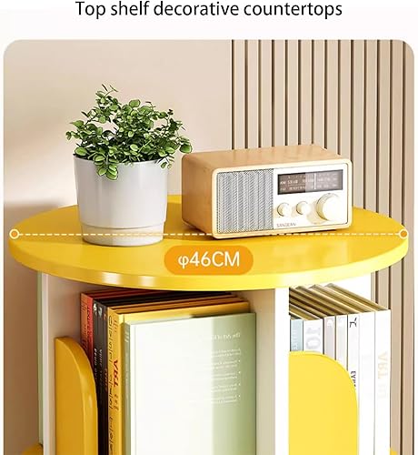 Miniatura 6 de HASMI Torre de estantería giratoria, estantería giratoria de 360 grados, estante de almacenamiento de pie de 360 grados, para dormitorio, sala de