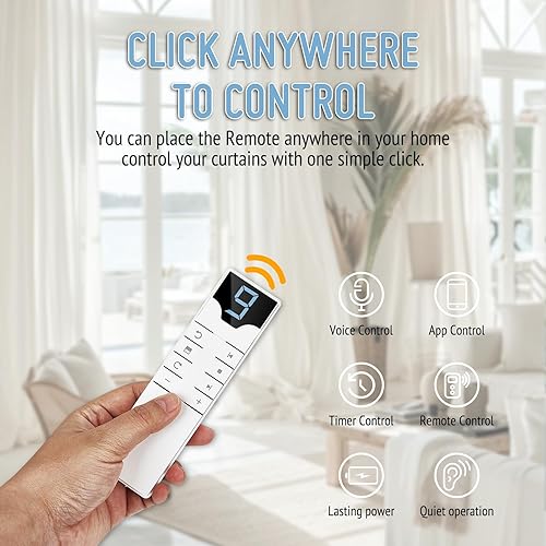 Miniatura 8 de Keego Abrecortinas automático con panel solar, abridor de cortinas inteligente con aplicación de control remototemporizador, motor de alto