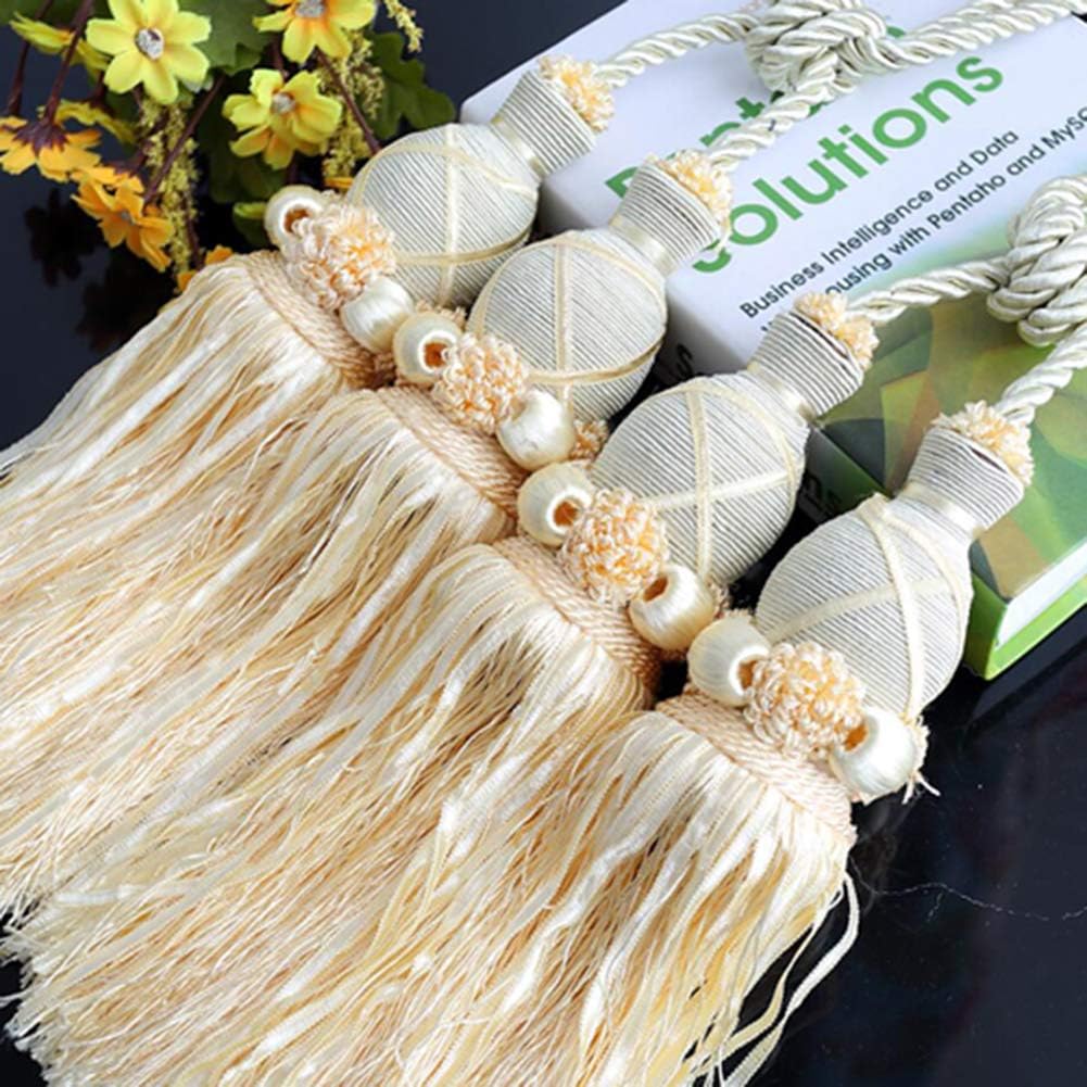 1 Pair Double Balls Curtain Rope Tiebacks with Tassels Curtain Buckle Tieback Tassel Curtain Holdbacks (Pink)
