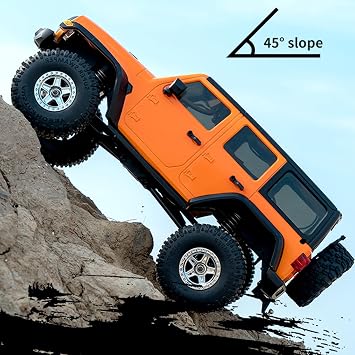 GoolRC RC Crawler 4WD RC Truck, D870 RC Rock Crawler, 1:18 Scale Remote Control Truck, All Terrains Off Road Climbing Car, 2.4GHz Electric Vehicle with LED Light for Adults, Include 2 Batteries (Grey)
