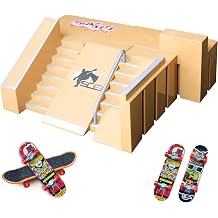 8-in-1 Fingerboard Skate Park Kit with 3 Mini Fingerboards DIY Finger Skateboard Ramp Set for Ages 5+