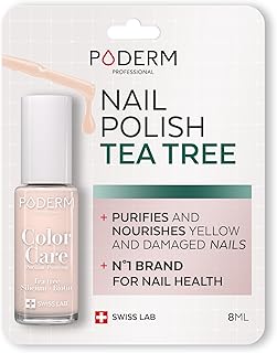 PODERM - nail Polish – Enriched with Tea Tree – Improves nail appearance – Ingredients Natural/Vegan - foot/hand - Swiss Made (Powder Pink)