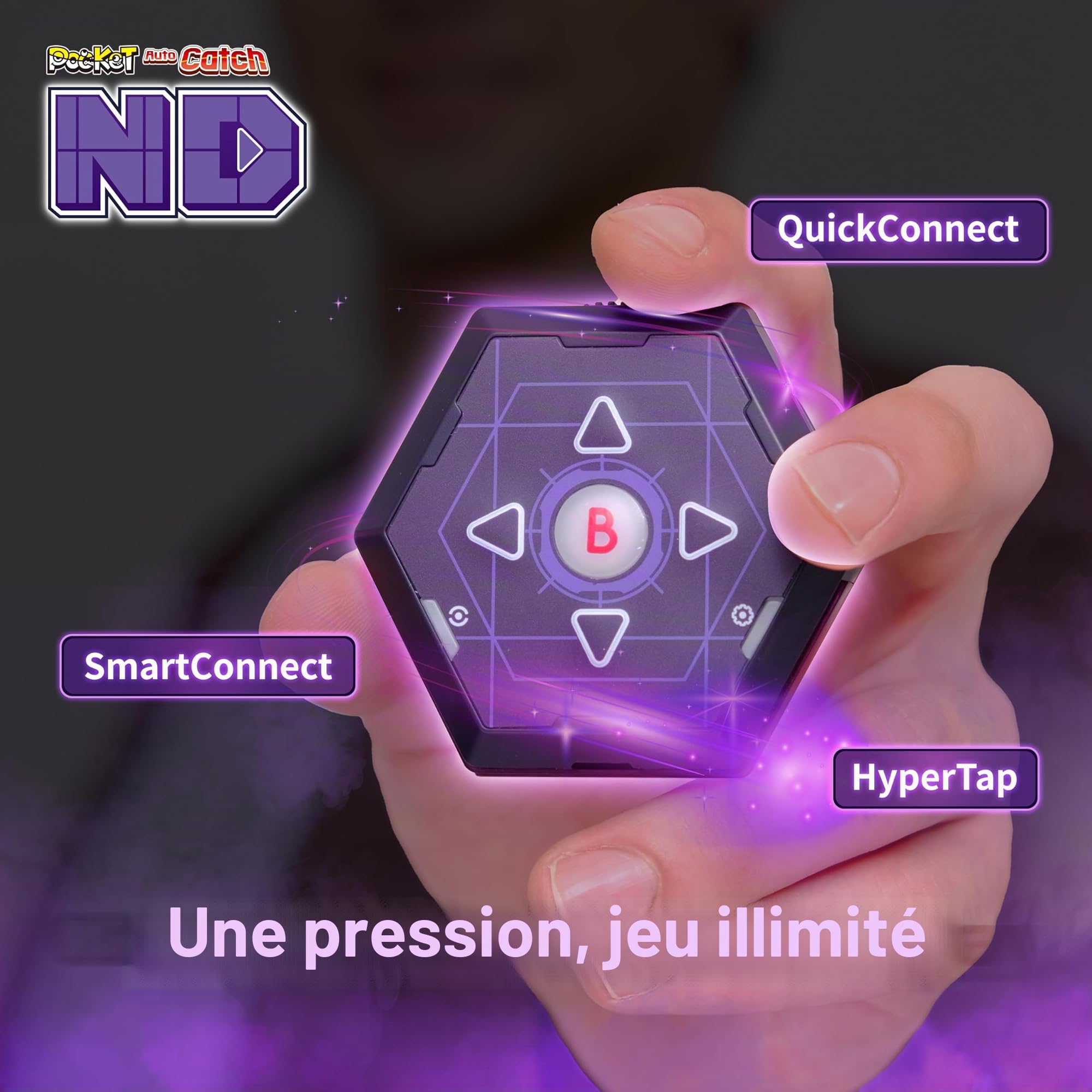 Brook Auto Catch ND Édition Exclusive Officielle – Dispositif Auto Catch Pokémon, Double Compte, Recharge USB‑C, Bracelet ND (Noir), Porte‑clés Inclus