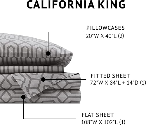 Vista 115 de Comfort Spaces - Sábanas con fundas de almohada Gris diamante