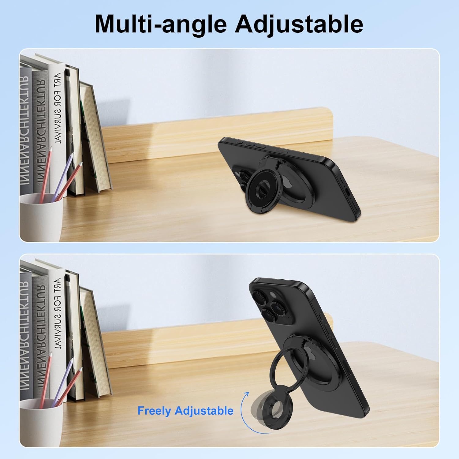 MagSafe Phone Grip Holder for Samsung Galaxy S25 Edge S25 Ultra/S24/S23/Z Flip 7 Z Fold 7,Magnetic Dual-Side Finger Kickstand Ring Holder Stand 360° Rotation Metal Phone Back Grip for iPhone 16e/16/15 image 5