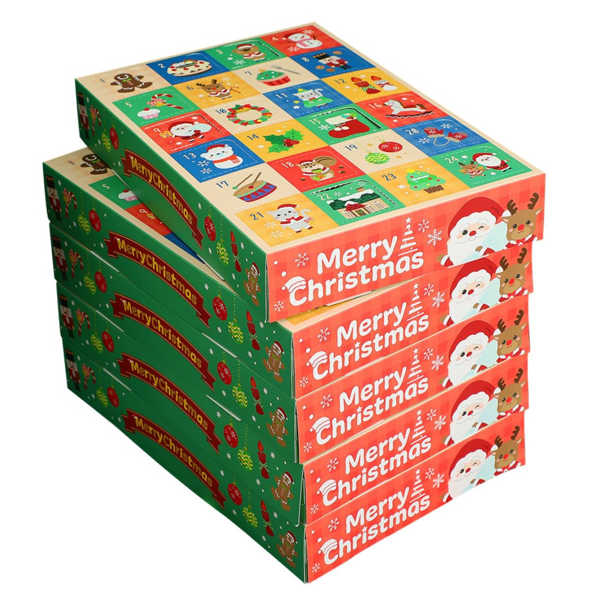 Alipis 15 Stück Adventskalender Boxen aus Papier mit 24 Fächern zum Befüllen für Weihnachtsdeko Interaktiver Countdown Kalender für Weihnachtsfeiern und Selbstgemacht Geschenkspaß
