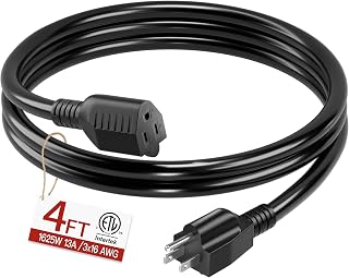 Skrizcable Black 4 ft extension cord