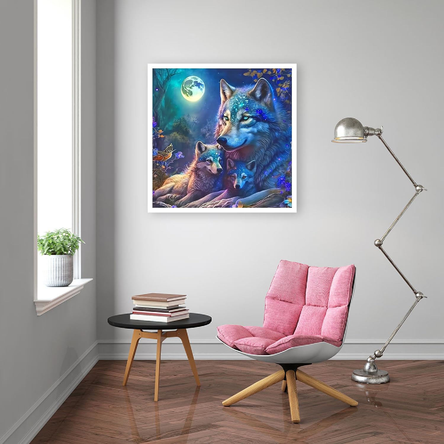 Diamond Painting 5d Kit Pittura Diamante 5D Lobo - Quadro Di Diamanti Fai Da Te Per Adulti, Decorazione Casa 30x30 Cm Quadro Diamante Diy