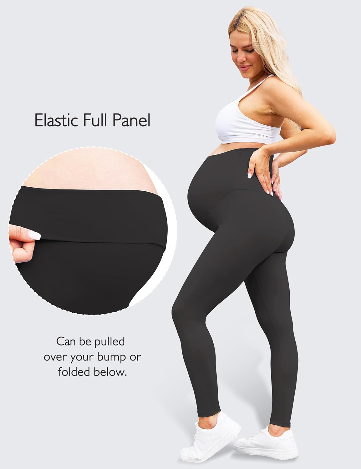 Women's Maternity Leggings Over The Belly - Ultra Stretchy Soft Bump Support Workout Activewear Yoga Pregnancy Pants - Image 5