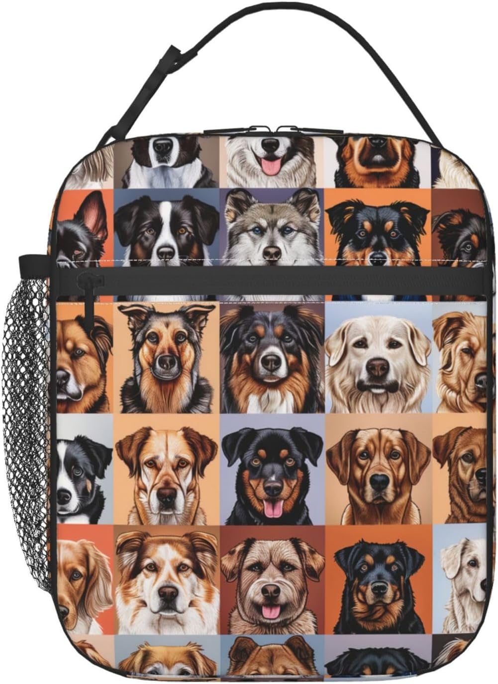 Cute Dog Insulated Lunch Box for Women Men Playful Pet Design Lunch Bag for Work,Picnic,Travel,Hiking,Beach or Fishing Polyester Animal Lovers Lunch Box