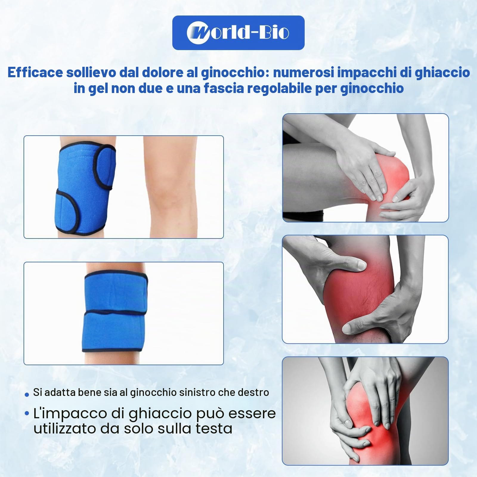 Ghiaccio Gel Riutilizzabile,Cuscinetti Terapia Caldo/Freddo,Ghiaccio Gel Caldo Freddo,Impacco di Ghiaccio per Impacchi Al Ginocchio, 8 "x 5,5"