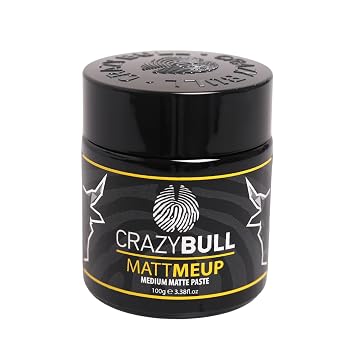 Crazy Bull Hair MattMeUp Medium Matte Paste - Water-Based Hair Styling Products, Vegan Styling Cream, Volumizing Hair Products - Melon Scent - 3.38 oz