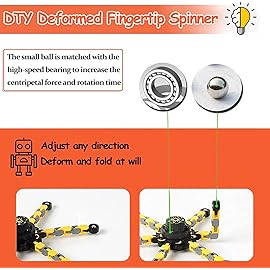 12 Pack Funny Sensory Fidget Toys,Deformable Chain DIY Robot Spinners Fingertip Stress Relief Gyro Toy Birthday Gifts Christmas Goodie Bag Stuffers Classroom Prizes Party Favors for Kids Adults