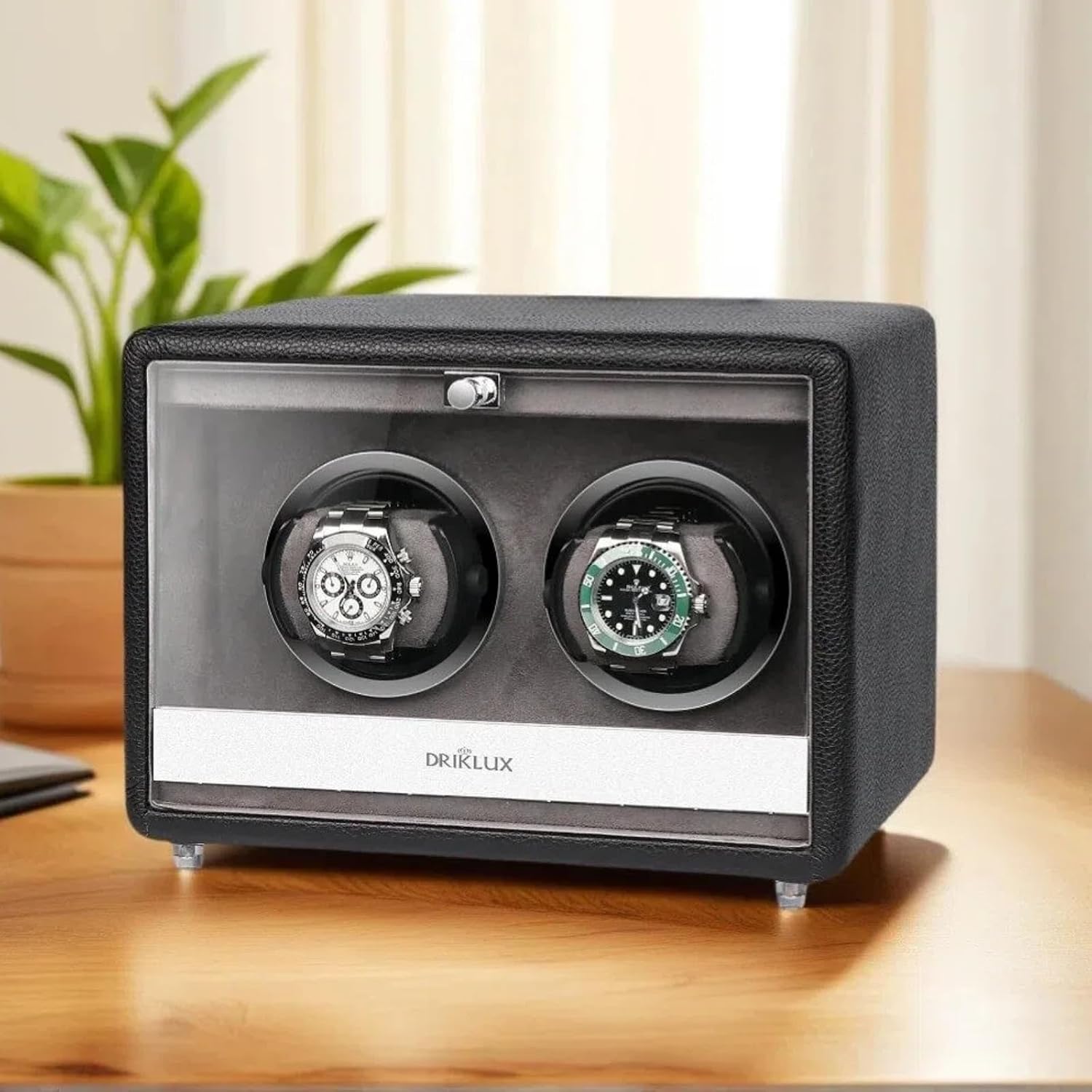 Double Leather Automatic Watch Winder Box for Rolex Watches case image 3