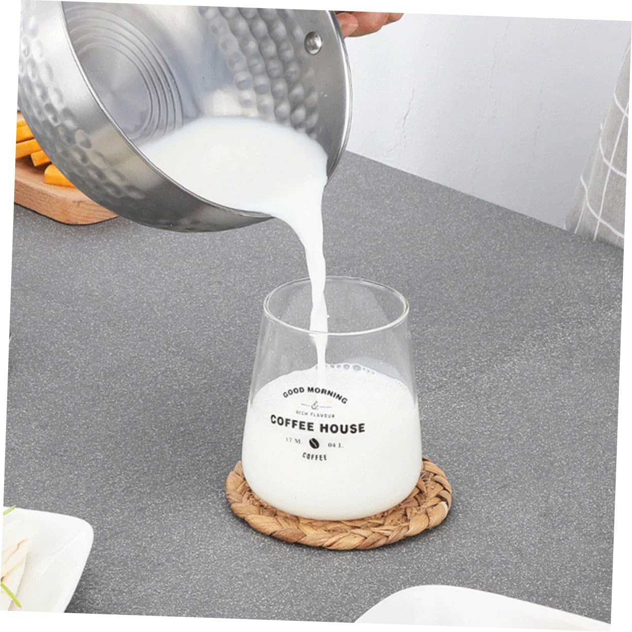 Edelstahl Kochtopf mit Deckel, Silber, für Babybrei und Suppe | Ergonomischer Griff, Antihaftbeschichtet, für Milchsoßen und Instant Nudeln