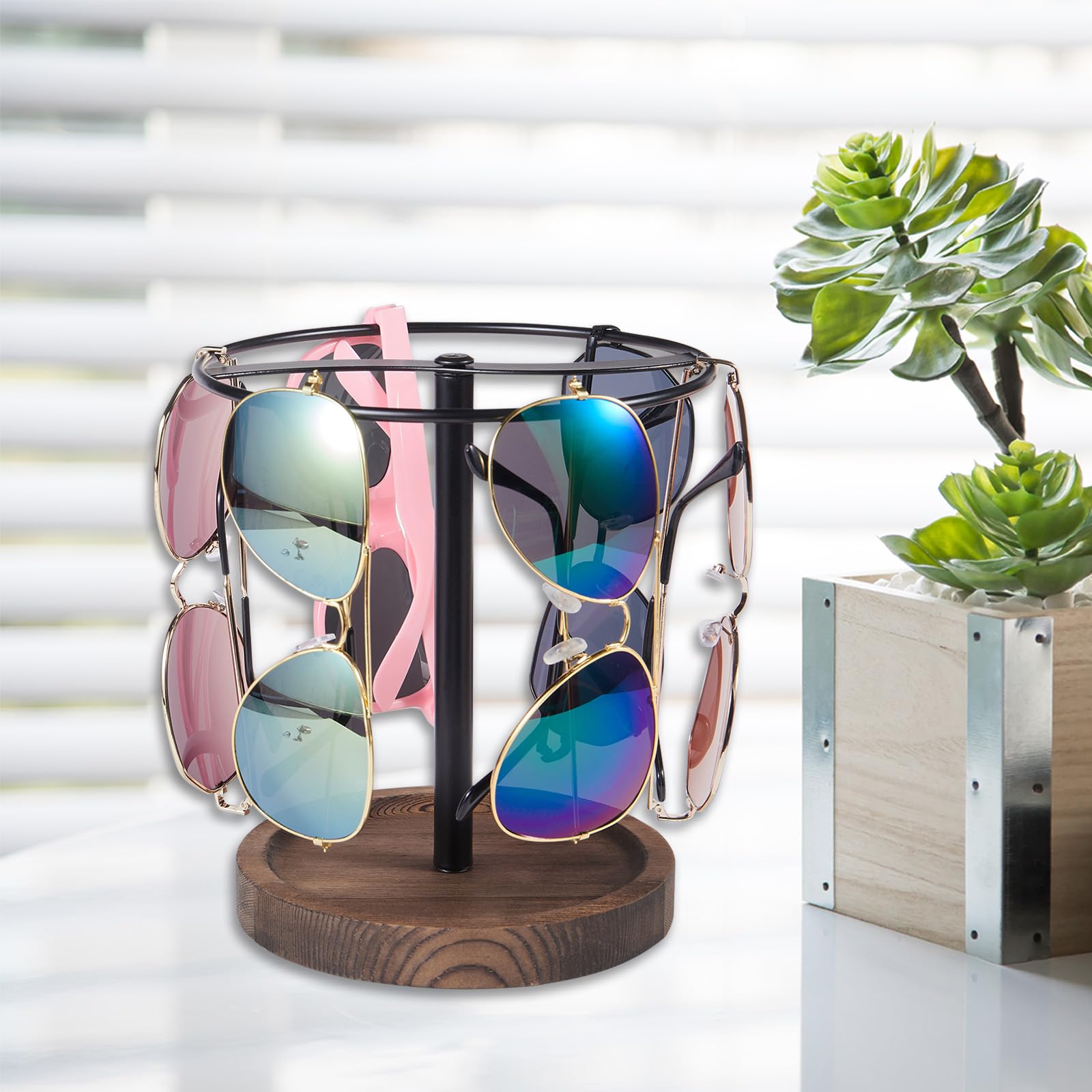 Rangement Lunettes - Boîte à Lunettes De Soleil Avec Couvercle Et Fermeture A Pression Grand Espace De Rangement Pour Lunettes Et Bijoux Pour 6 Lune 98411378