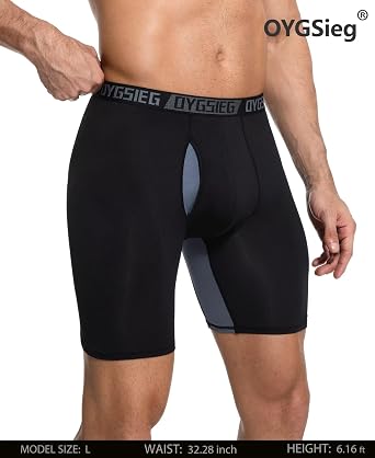 OYGSieg 5 Pack Men's Boxer Briefs, Fly with Built-in Total Front Support