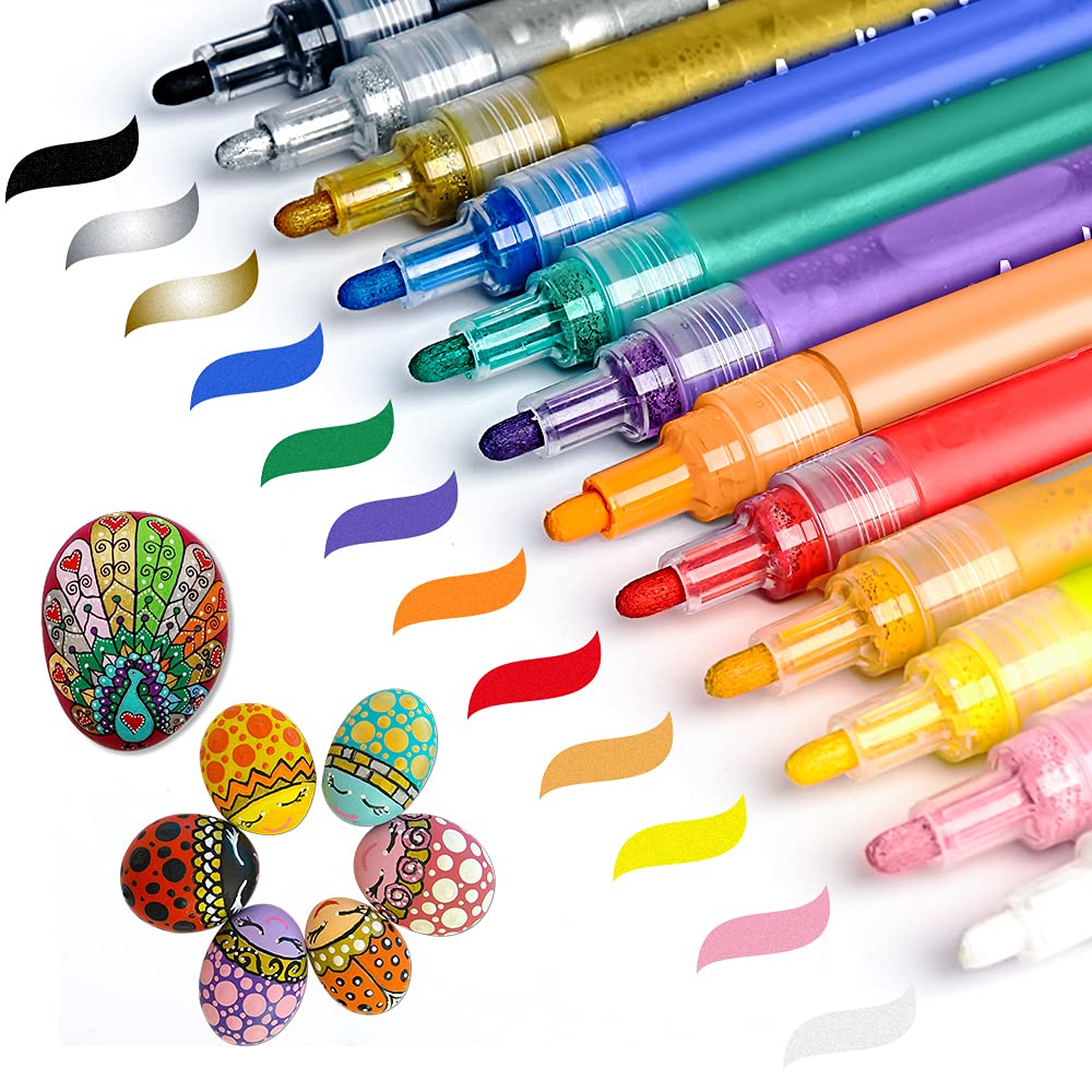 Buy Acrylic Paint Pens for Rock Painting, Glass Painting Kit, Drawing