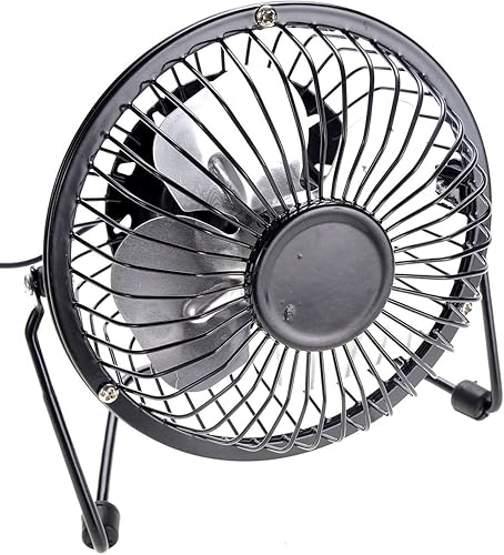 Miniatura 4 de AZ Trading & Import Mini ventilador de mesa portátil de metal USB (negro)