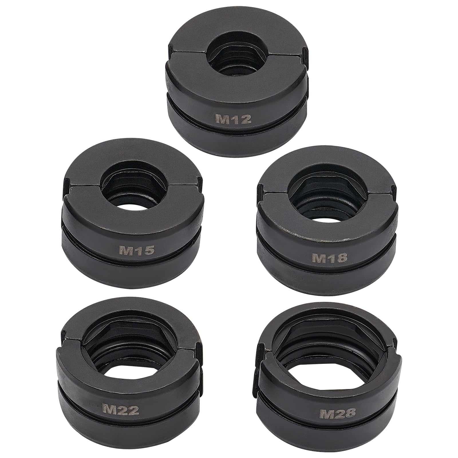 5 mordazas de prensado, mordazas de presión de contorno M, multifuncionales, de Cr40, para pinzas de presión de 12 mm, 15 mm, 18 mm, 22 mm, 28 mm