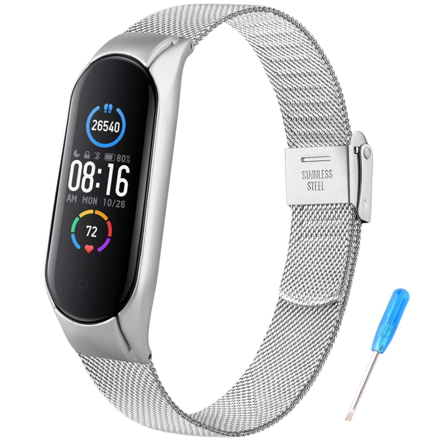 Cinturino In Acciaio Inossidabile Per Xiaomi Mi Band 3/4/5/6 - Regolabile E Antiallergico