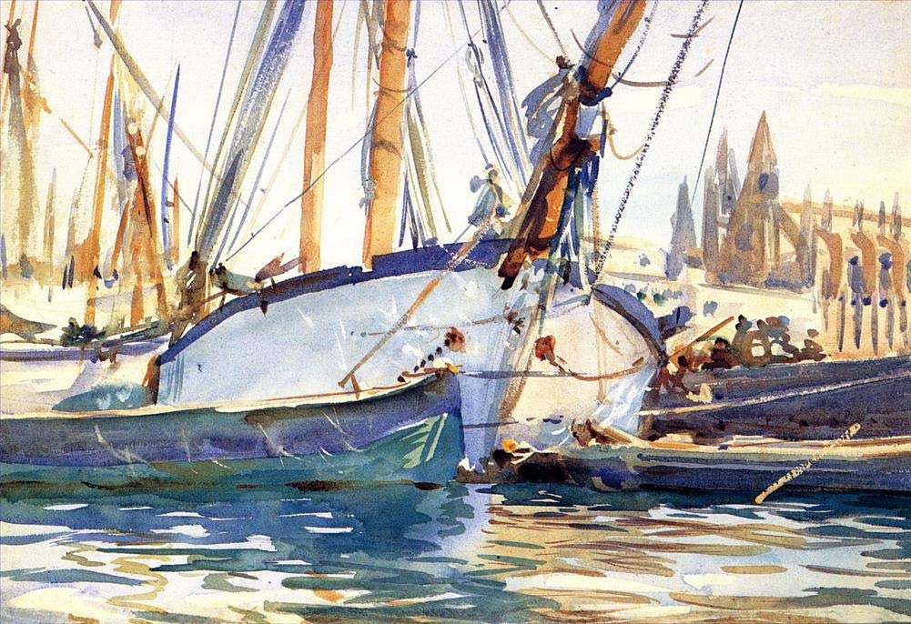 Pittura ad olio fatta a mano £70- £1500 da insegnanti universitari - Decorazione della stanza - 40 Famous Sargent Wall Art Decor - Spedizione Barca di Maiorca John Singer Sargent -Size3