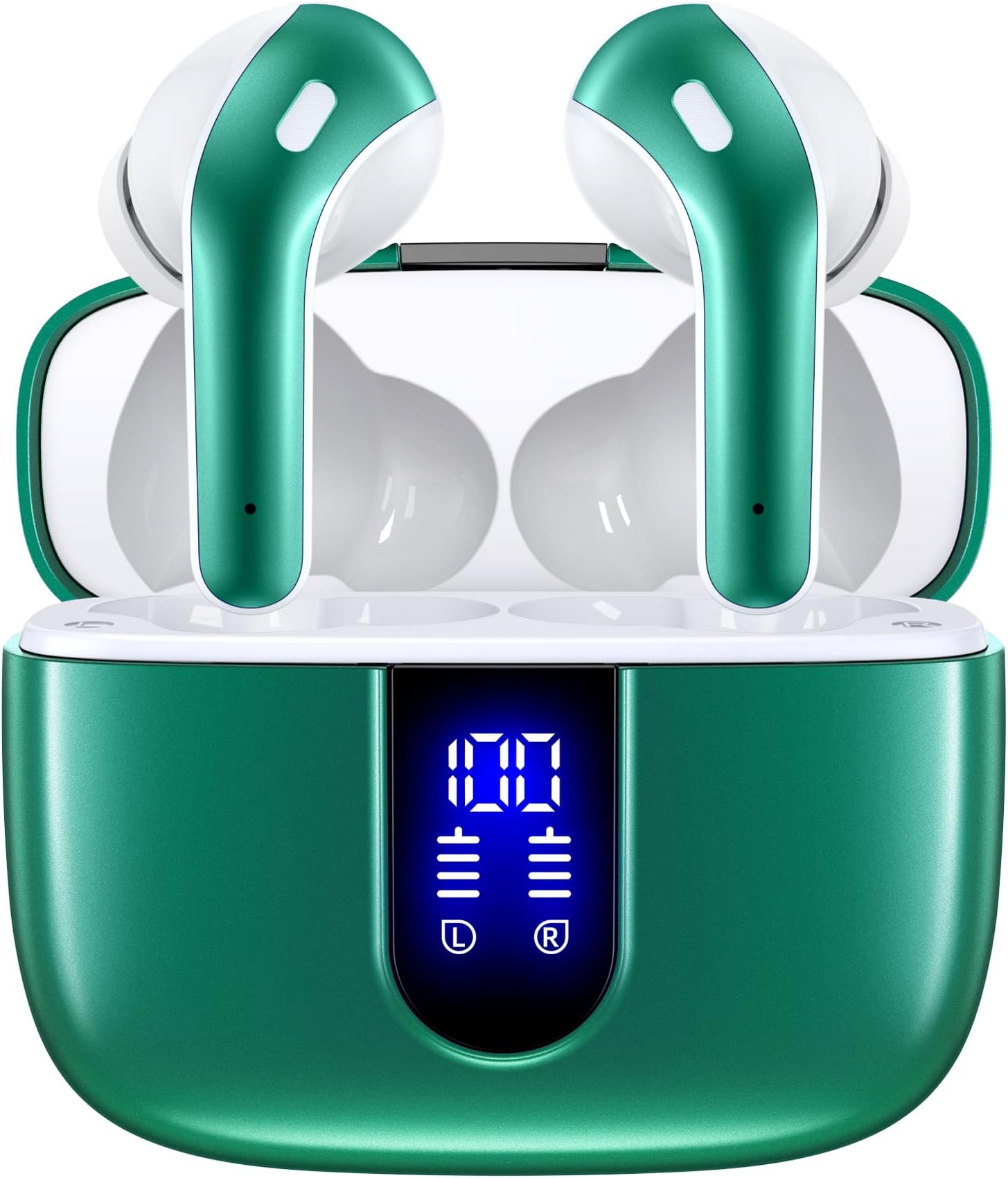 - Bluetooth Headphones True Wireless Earbuds 60H Playback LED Power Display Earphones with Wireless Charging Case IPX5 Waterproof in-Ear Ear buds with Mic for TV Smart Phone Laptop Computer Sports