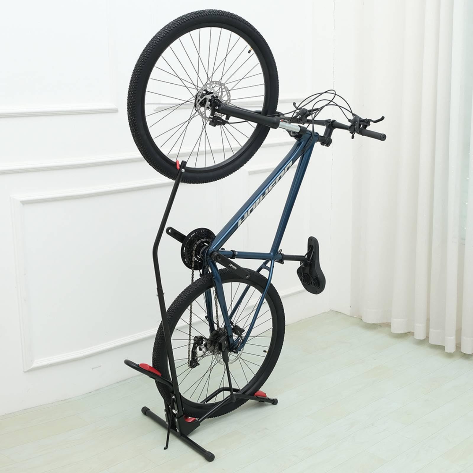 Baoblaze Soporte para Bicicleta Soporte Aparcamiento Bicicleta Soporte Expositor Caballete Suelo Ajustable Sostiene en Posición Vertical Ocupa Poco Espacio Adecuado para Portales