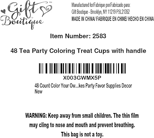 Miniatura 8 de 48 tazas de regalo para fiesta de té con asa de 10 onzas. Taza desechable de papel para aperitivos, postre, helado, té, para colorear, manualidades,