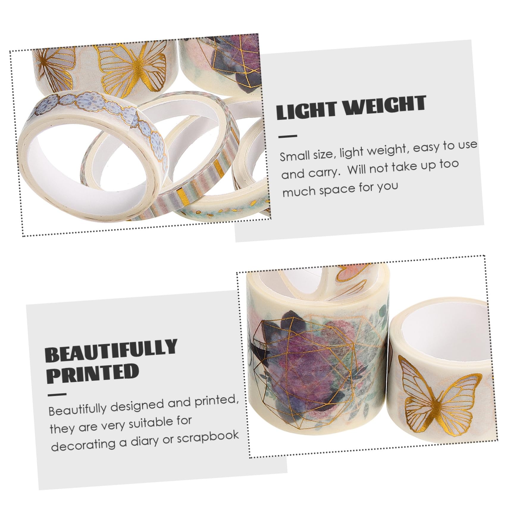PartyKindom 36rotoli Washi Tape Decorativi Per Scrapbooking Planner e Adesivi Delicati Per Diario e Creazioni Artigianali Stili Unici e Colorati