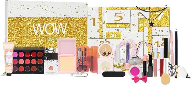 24 Days Beauty Advent Calendar - Makeup Set Countdown Calendar, Holiday Makeup Skincare Gift Set, Festival Countdown Calendar, Unique Christmas Surprise Box | Christmas 24 Day Countdown, Makeup