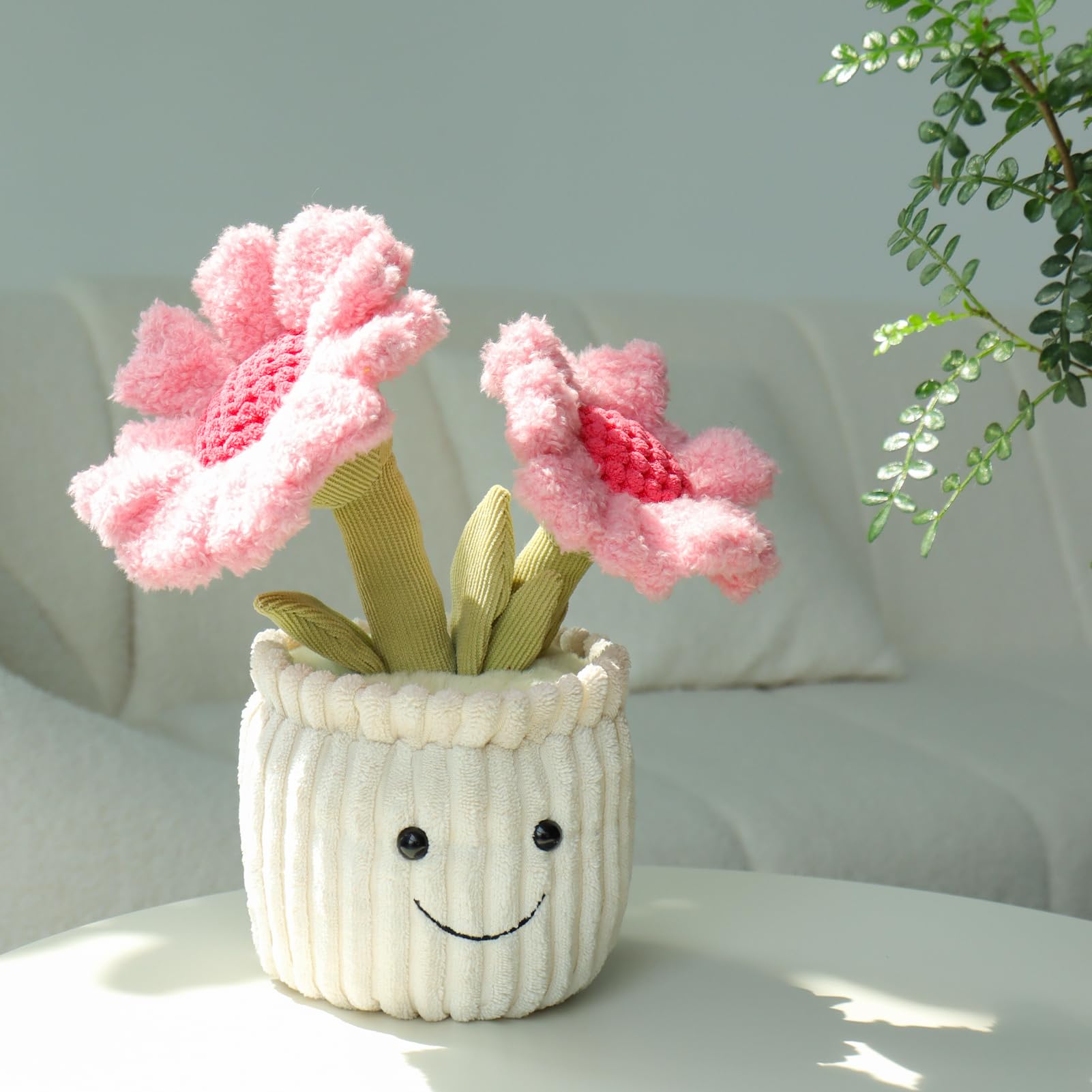 Doudou Leste Apricot Lamb Vase En Pot En Peluche Pour Enfants