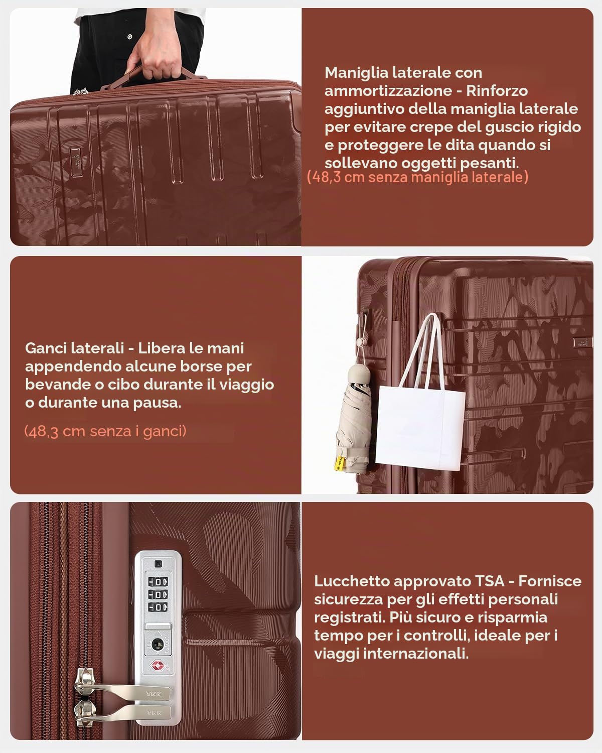 Sea choice Set Valigie 3 Rigide Espandibili 100% RPO Set Trolley Policarbonato Ultra Leggera Valigia con Chiusura TSA e 4 Ruote, camuffamento