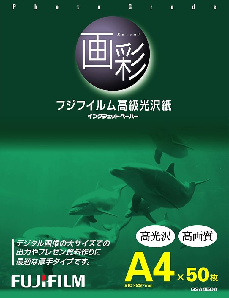 富士フイルム 高級光沢紙 画彩 G3A4100A A4 100枚 FUJIFILM 高級光沢紙 画彩 A4 100枚 G3A4100A : OIDEMAI - 通販