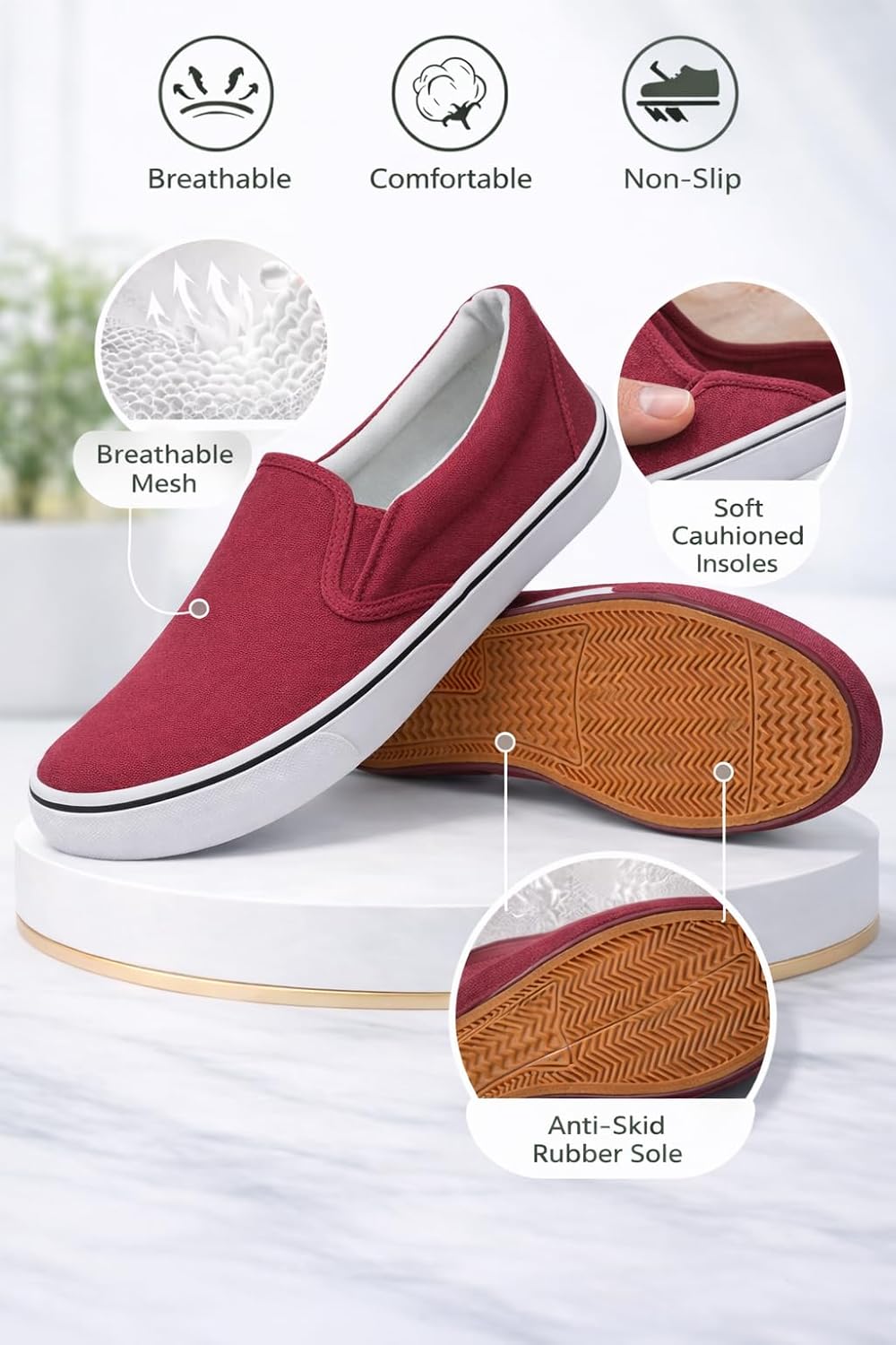 Emma Shoes Canvas Slip On Sneakers for Women image 4