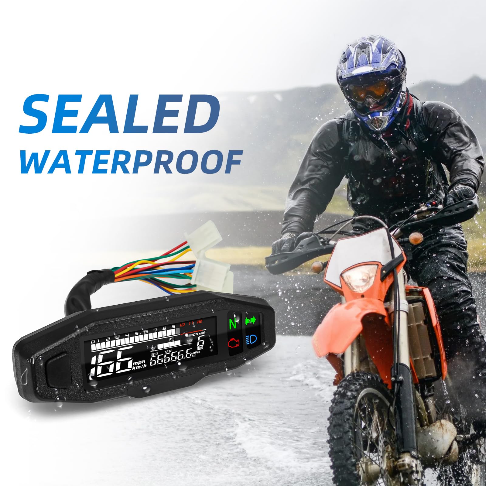 Bike Speedometer Universal Digital Motorcycle Speedometer 12000