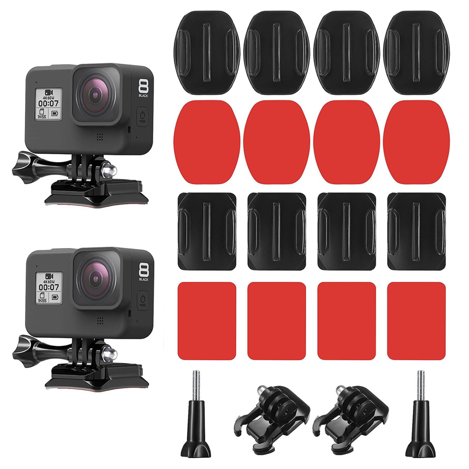 Helmet Adhesive Mounts,Helmet Mounting Accessories Adhesive Sticky Mounts,Adhesive Buckle Mount,Adhesive Mounts with 3M Sticky Pads,Activity Base Mounts,Screw Rods,Compatible with GoPro Cameras