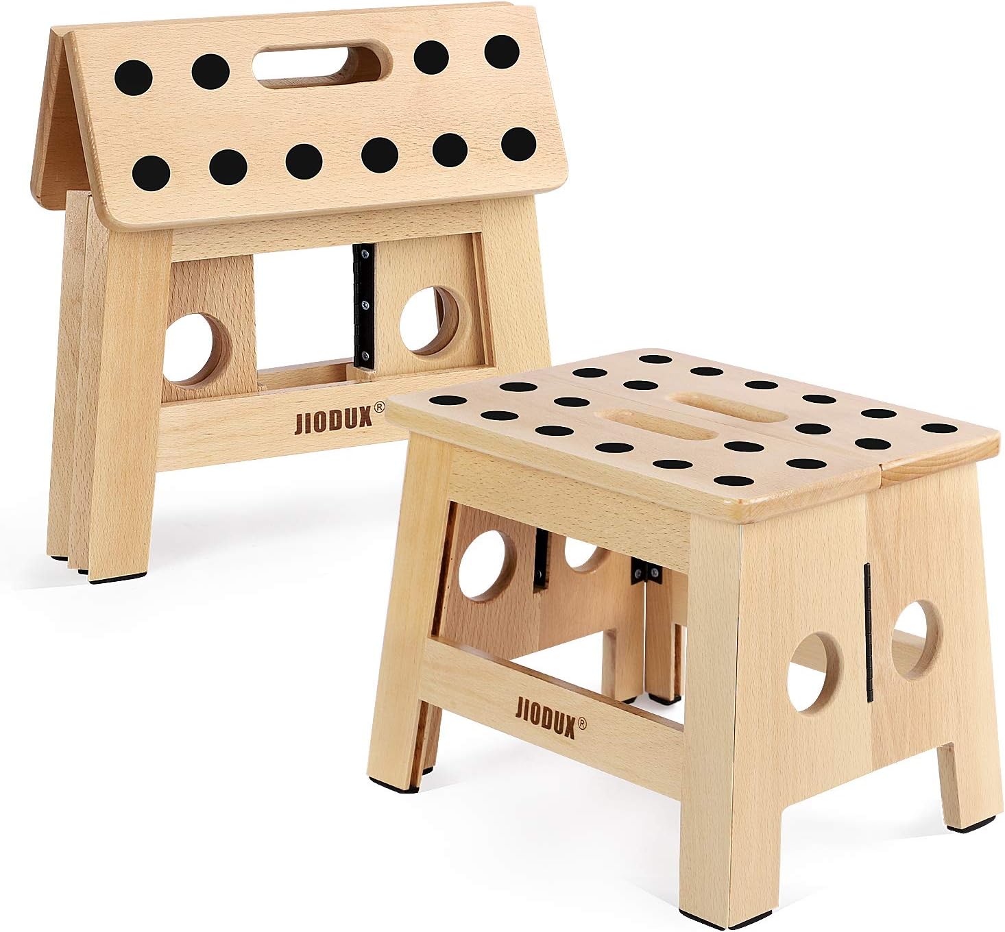 JioduxWooden Step Stool 2rd Generation,Step Stool for Kids Children & Adult-Folding Step Stool for Living Room,Bedroom,Laundry Room or Garden | Patented Product - Wooden Stool - 8.8" Height
