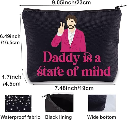 Miniatura 2 de Pedro Bolsa de maquillaje cosmético Actor Fans de la película Regalos Daddy Is A State Of Mind Makeup Zipper Bag Actor Quote Merchandise, Daddy Is