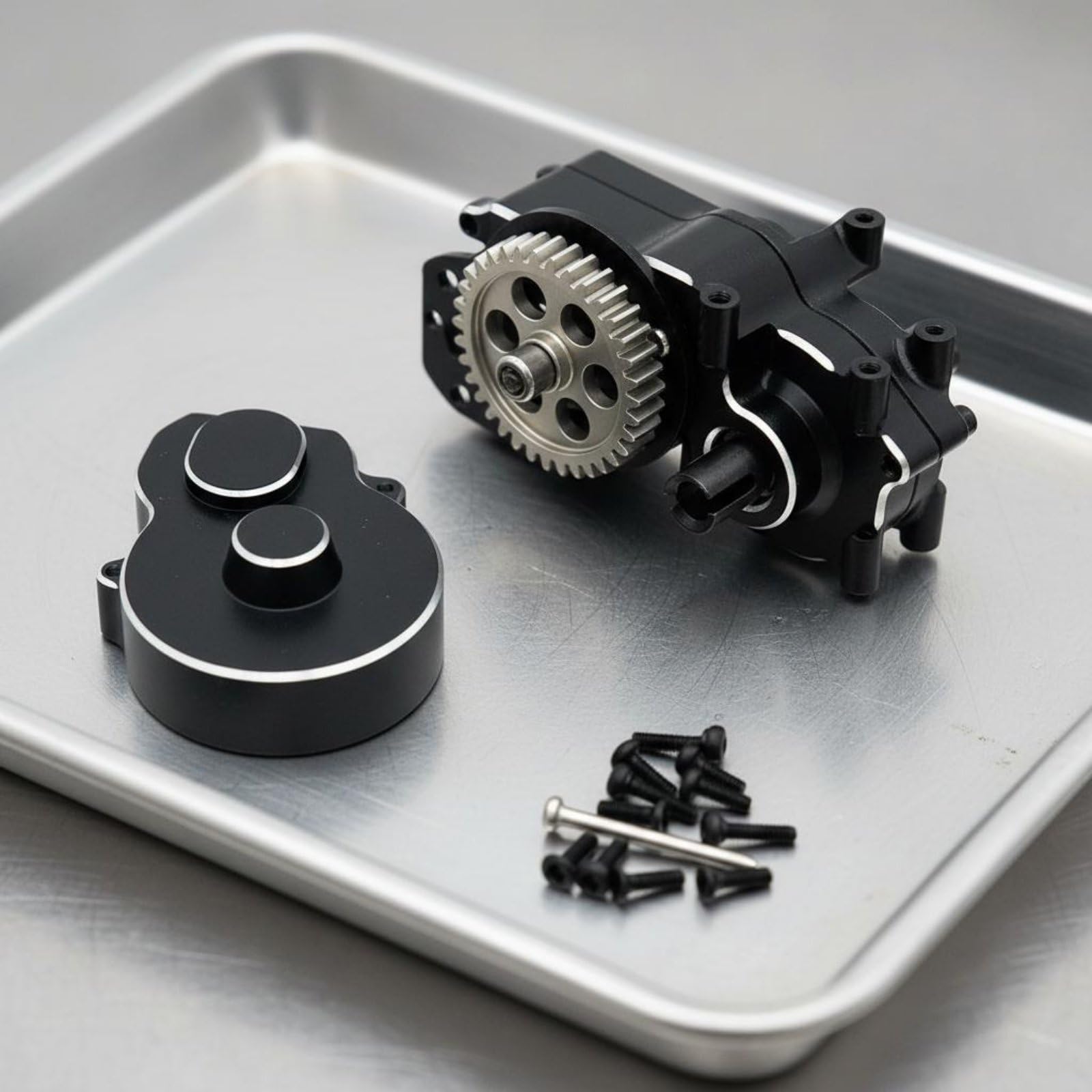 Conjunto de Caja de Cambios Trasera Alta Durabilidad Mejora Caja Cambios Trasera para Aficionados Al RC, Negro