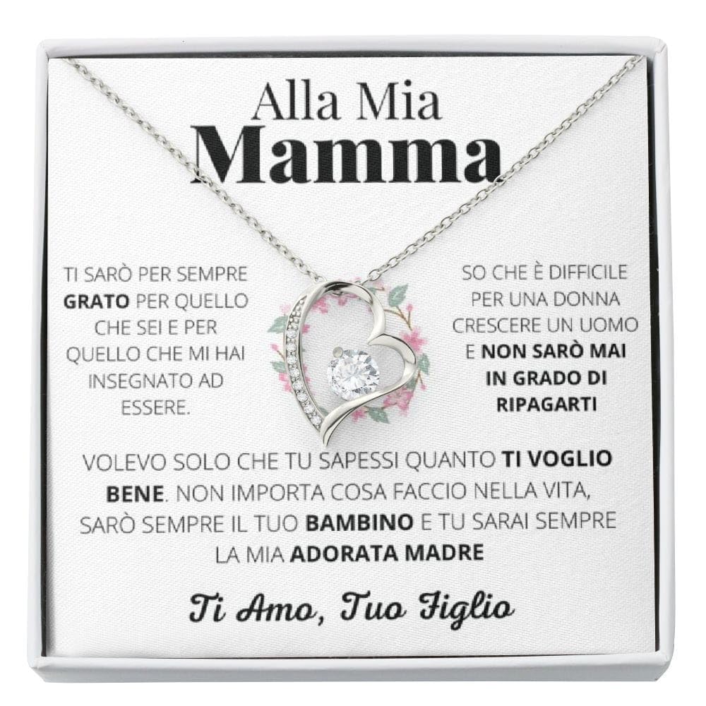 Luna Jewel Idea Regalo Mamma Collana oro o argento, con cofanetto led e messaggio, ciondolo donna, gioielli, per lei, idee compleanno, madre, festa della mamma