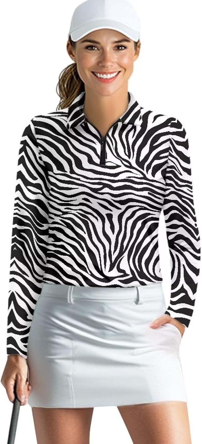 Suobstales Women's Polo Shirt Long Sleeve Golf Shirts Quick Dry T Shirts UPF 50+ Athletic Casual Tennis Shirts Tops for Women
