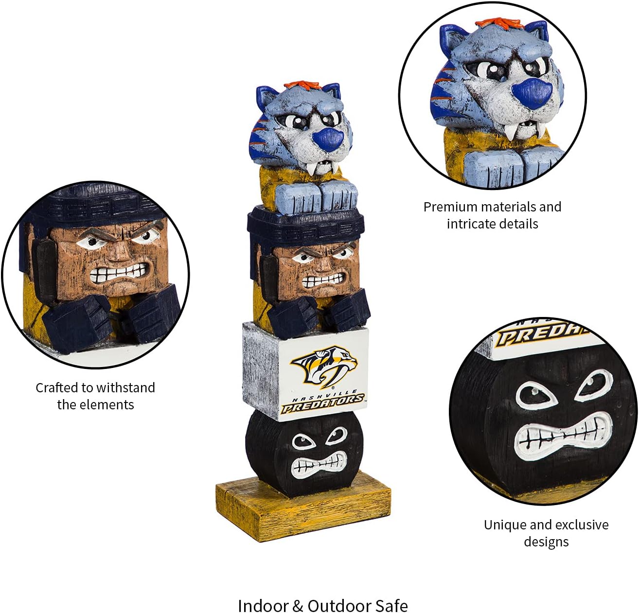 Team Sports America Nashville Predators Tiki Team Totem Garden Statue, One Size