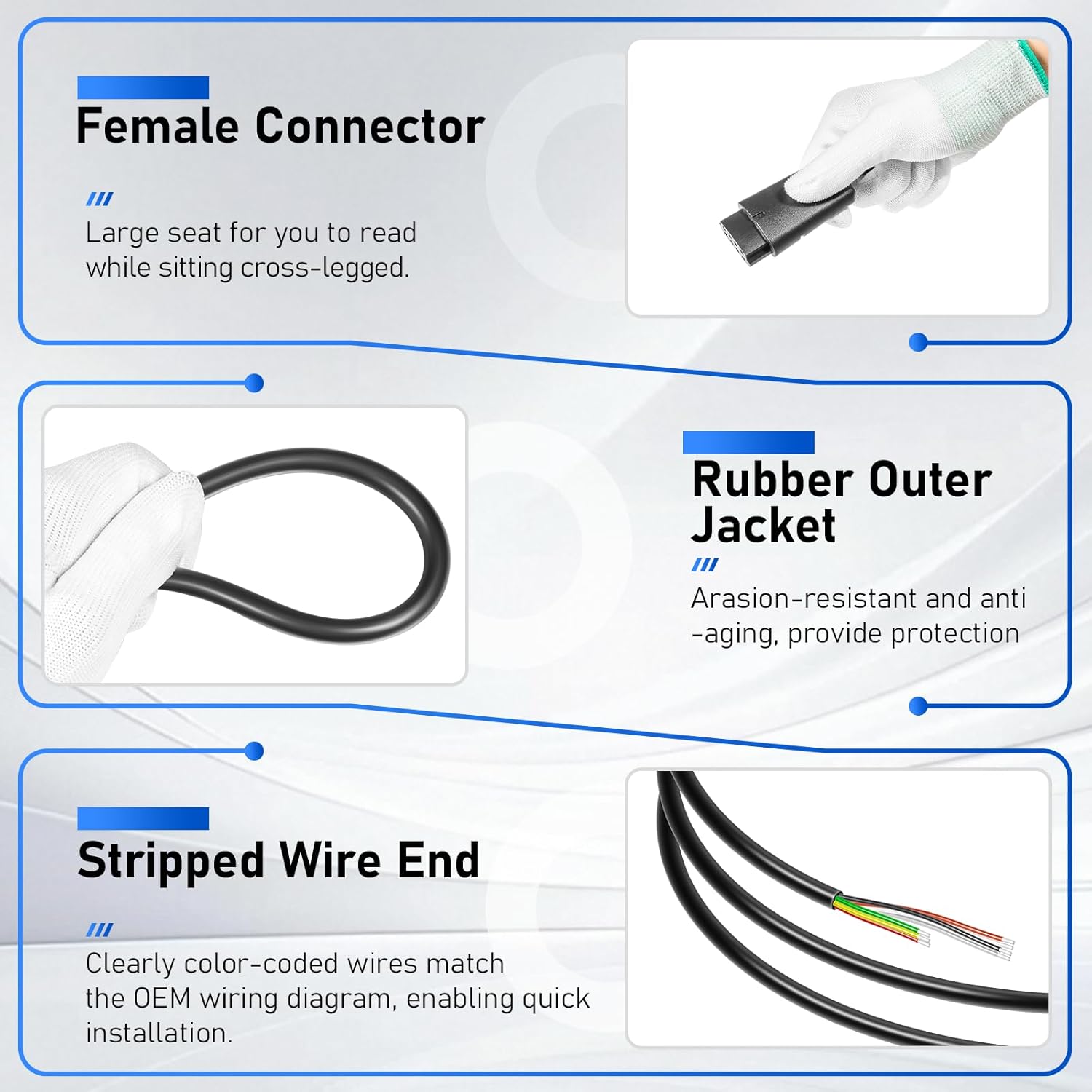 Replace Part for 2300730 Foot Pedal Power Cable Compatible with Minn Kota PowerDrive V1 Control Cord Assembly
