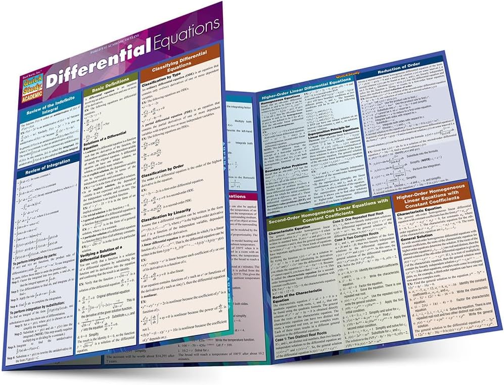 Differential Equations: a QuickStudy Laminated Reference Guide