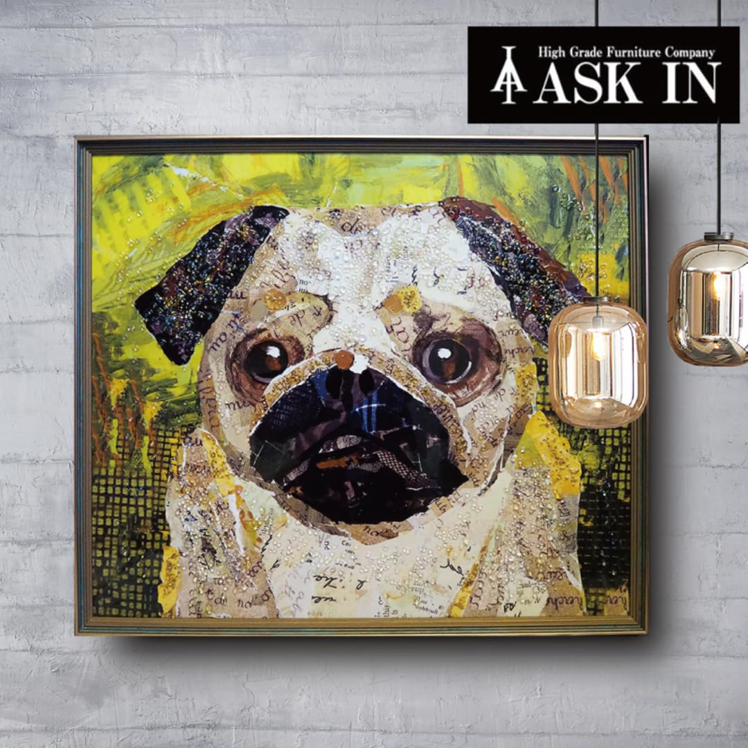 アートフレーム 犬 ピアニスト モーツァルト 絵画 クリスタル