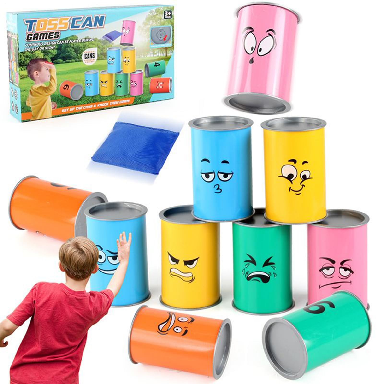 Can Thossing Set Divertente Faccia Giochi da Fiera Con A LED
